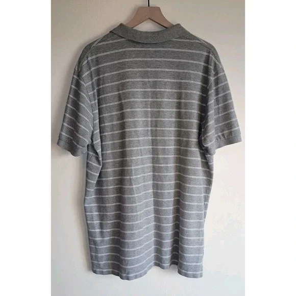 Polo Ralph Lauren Mens XXL Gray Striped Polo Shirt Short Sleeve Cotton Classic - Picture 2 of 7